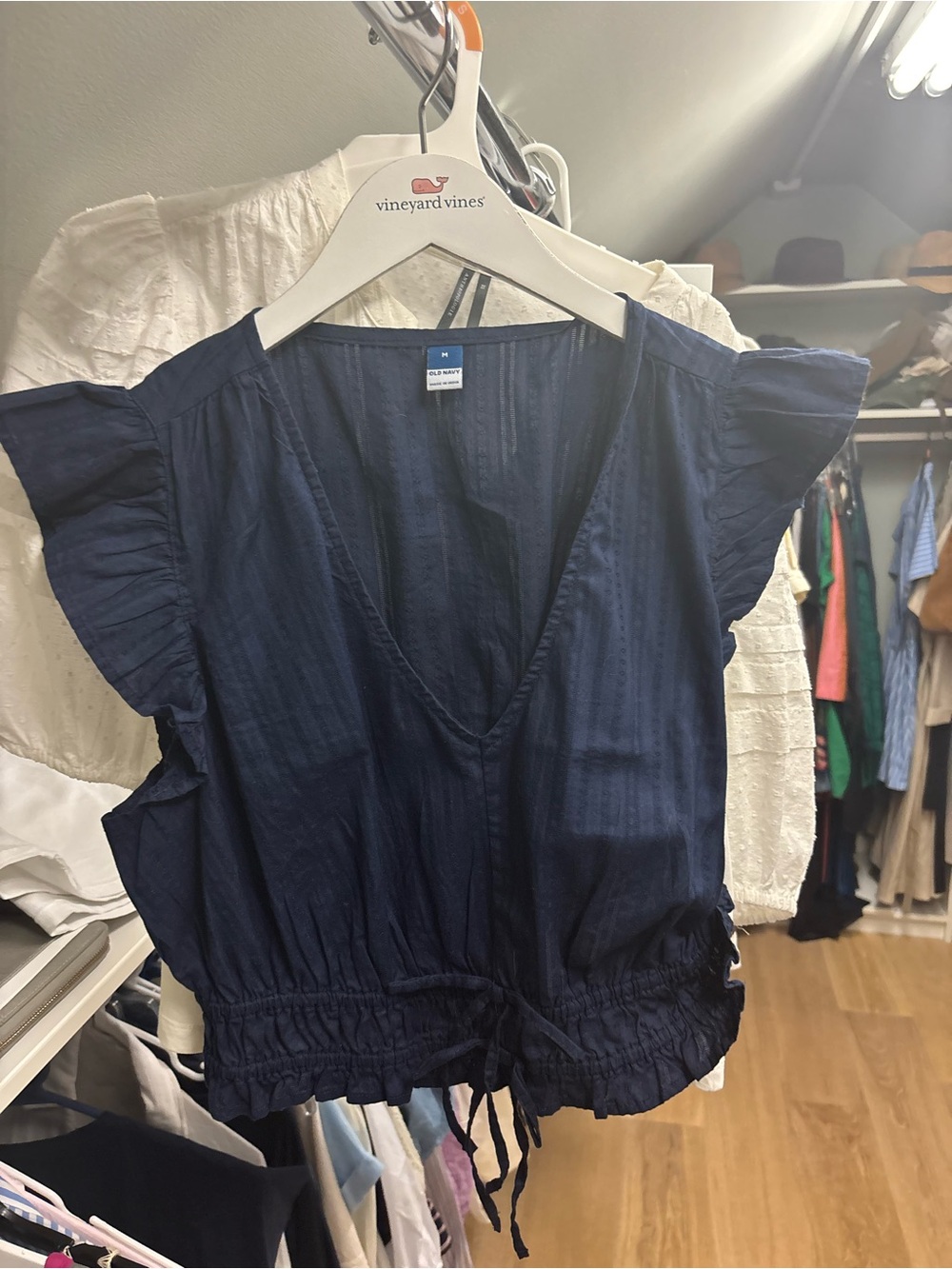 Old Navy V-Neck Ruffle Sleeve Tie-Waist Blouse